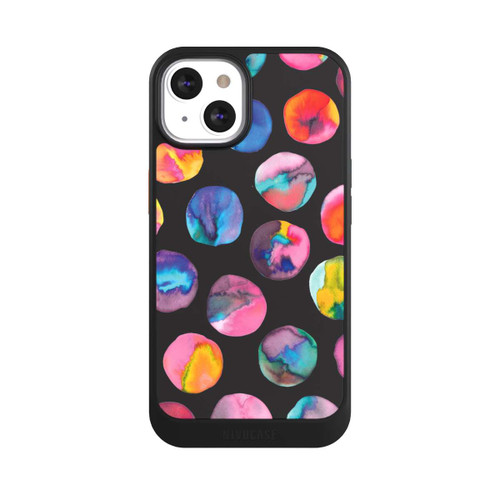 Apple iPhone 13 NIVOcore Colorful Ink Marbles Dots Black