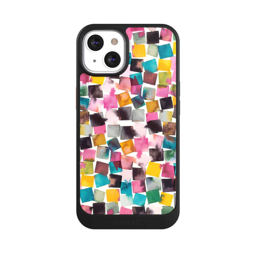 Apple iPhone 13 NIVOcore Plaids Géométriques Aquarelle Rose