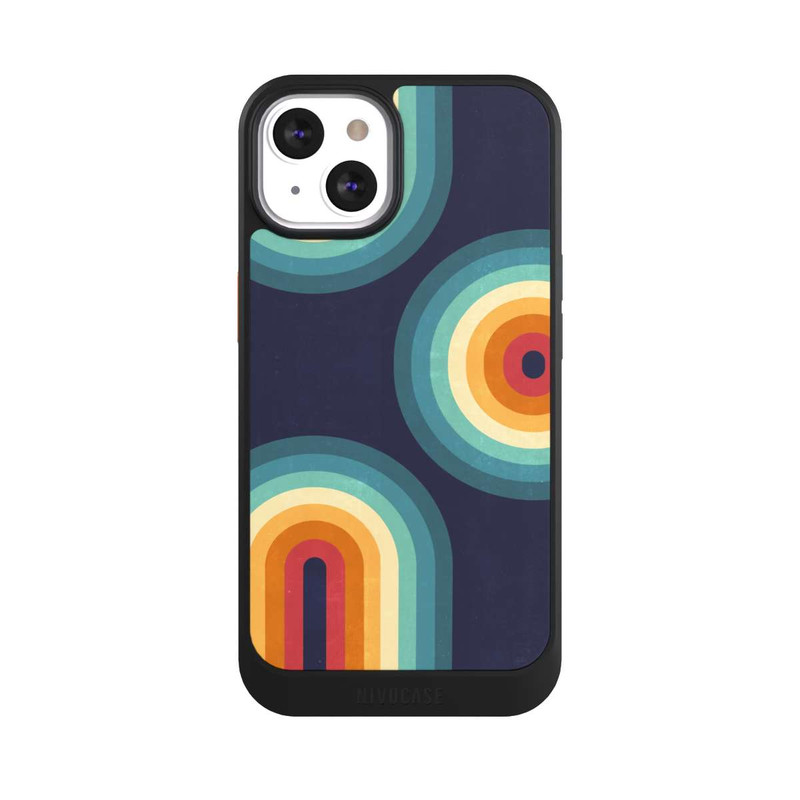 iPhone 13 NIVOcore Double Rainbow on Blue