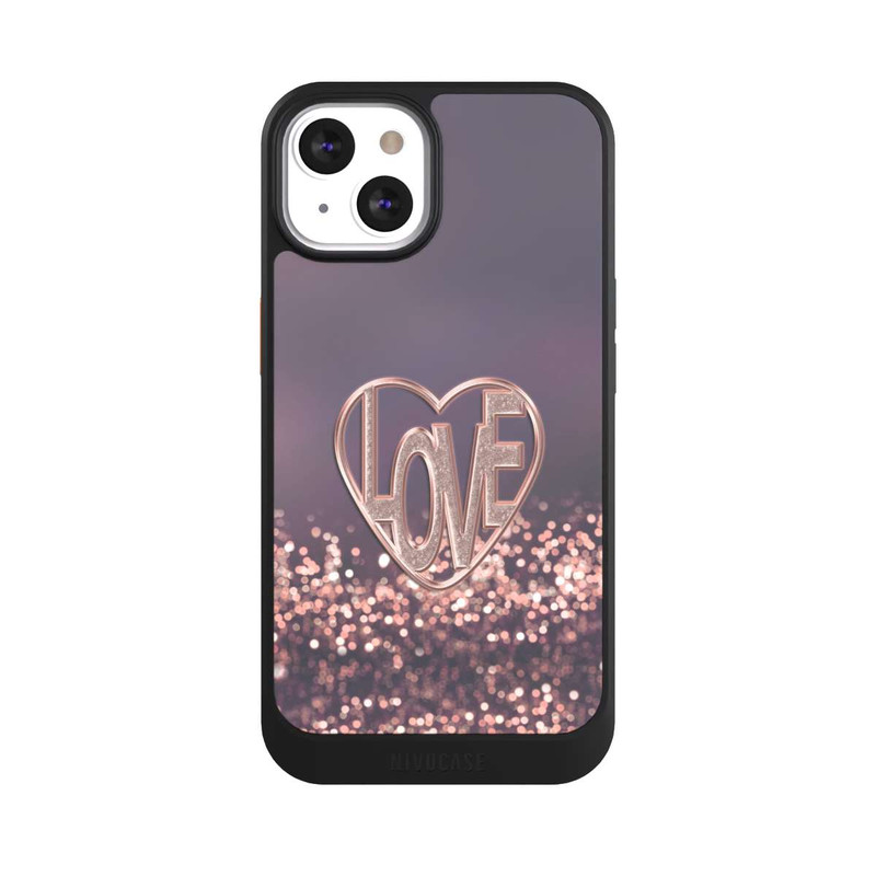 iPhone 13 NIVOcore Love Glitter Pink