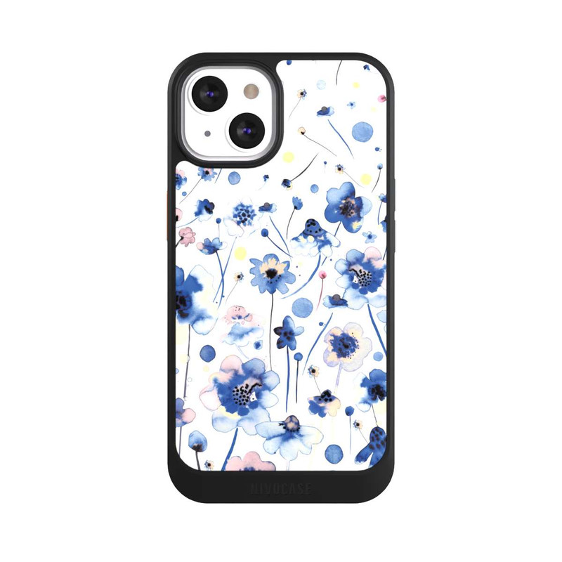 iPhone 13 NIVOcore Aquarelltinte blaue Blumen