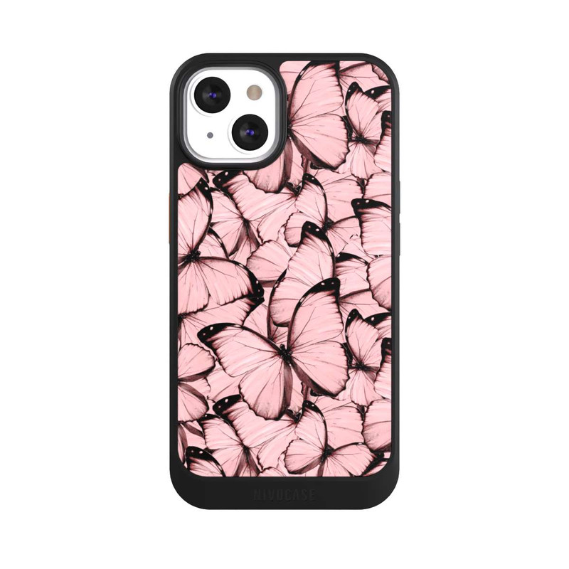 iPhone 13 NIVOcore Rosa Schmetterling-Muster
