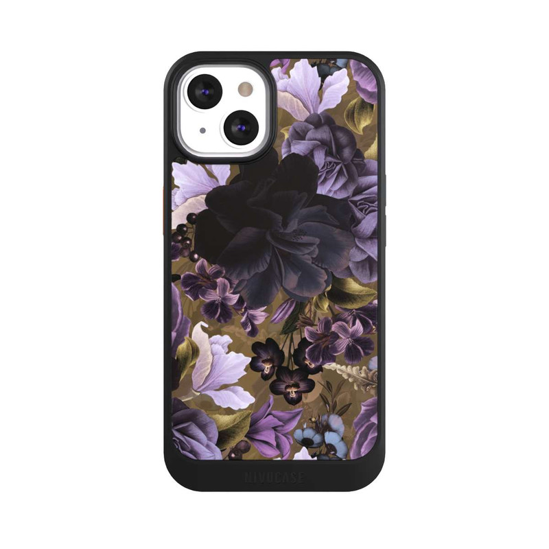 iPhone 13 NIVOcore  Lila und goldene Vintageblumen