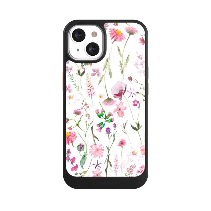 iPhone 13 NIVOcore Prairie de fleurs roses