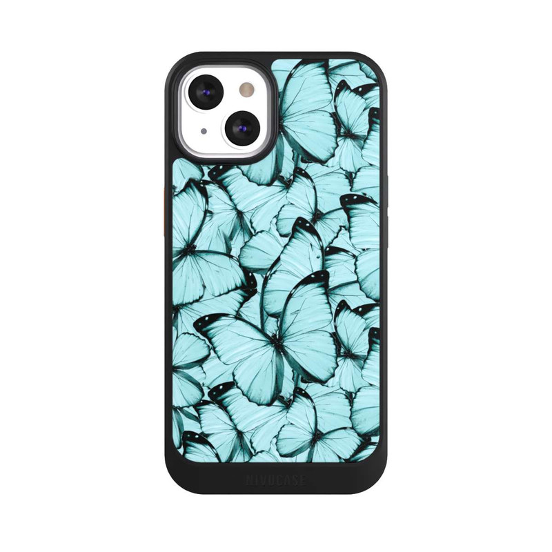 iPhone 13 NIVOcore Teal Schmetterlinge
