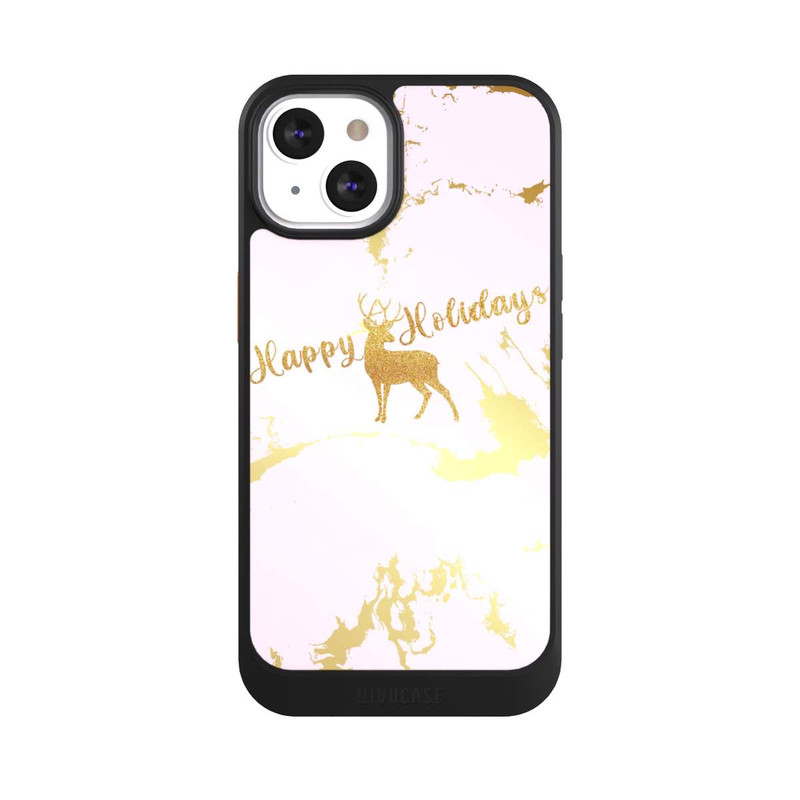 iPhone 13 NIVOcore Happy Holidays Reindeer Gold