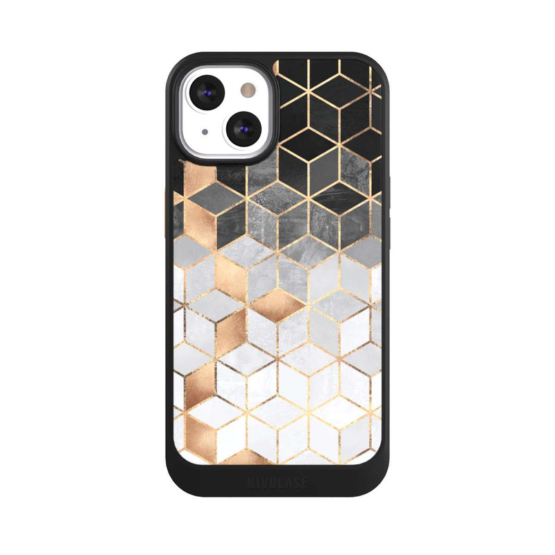 iPhone 13 NIVOcore Cubes Sombres & Dorés