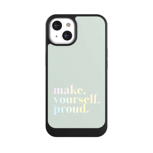 Apple iPhone 13 NIVOcore Make Yourself Proud Zitat-Minze und Farbverlauf