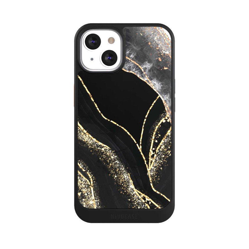 iPhone 13 NIVOcore Dunkler Marmor Gold