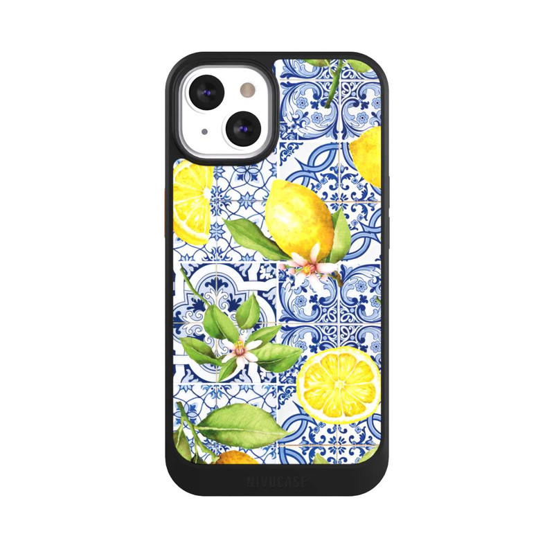 iPhone 13 NIVOcore Mediterrane Amalfi Küste mit Blauen Kacheln und Zitronen