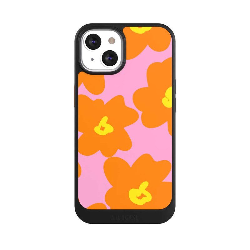 iPhone 13 NIVOcore Retro floral pattern pink and orange