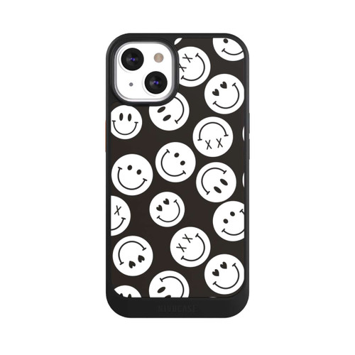 Apple iPhone 13 NIVOcore Smiles Emotes Pattern Black And White