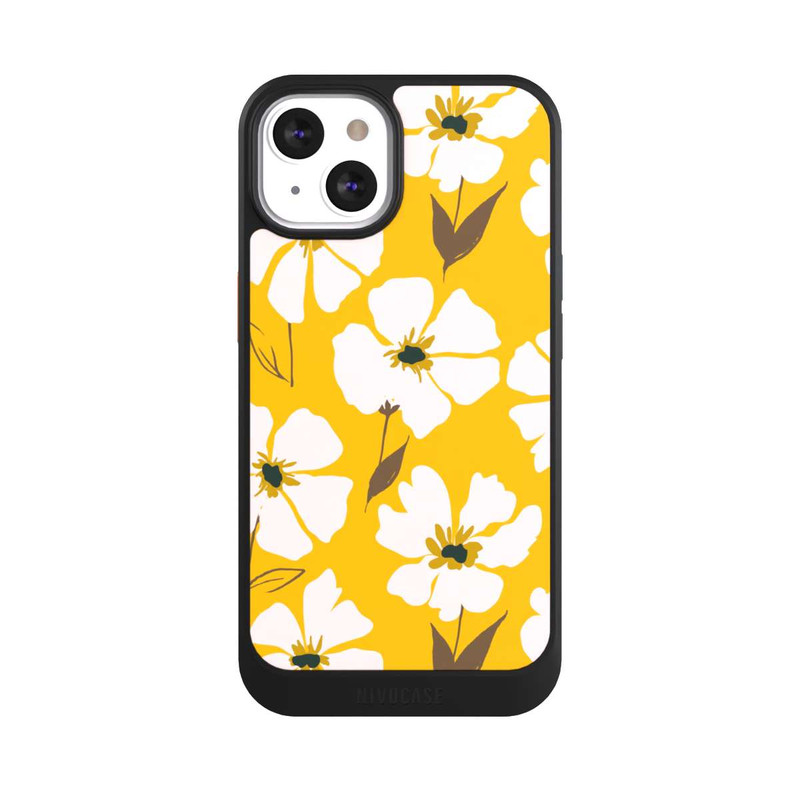 iPhone 13 NIVOcore Blumenwiese auf Gelb Ocker