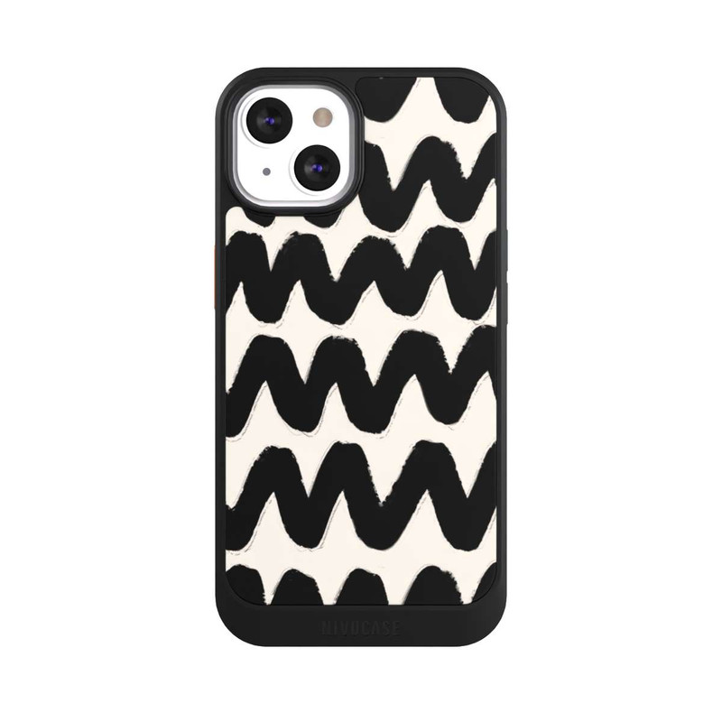 iPhone 13 NIVOcore Vagues Noires Pattern