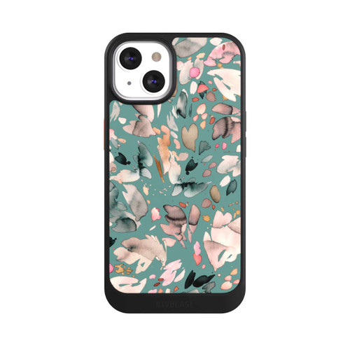 Apple iPhone 13 NIVOcore Fleurs abstraites, pétales vert