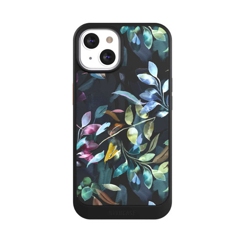 Apple iPhone 13 NIVOcore Mystische Aquarellblätter schwarz