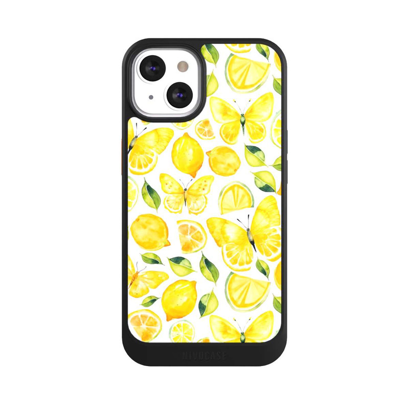 iPhone 13 NIVOcore Zitrone und Schmetterling Muster
