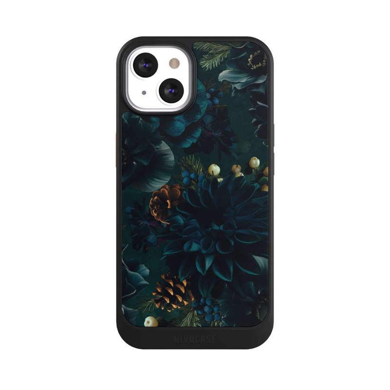 iPhone 13 NIVOcore Blumenmuster Grün und Blau
