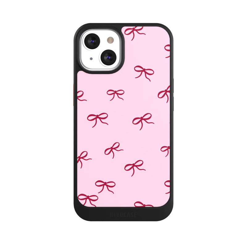 iPhone 13 NIVOcore Schleifen Muster Rot Pink