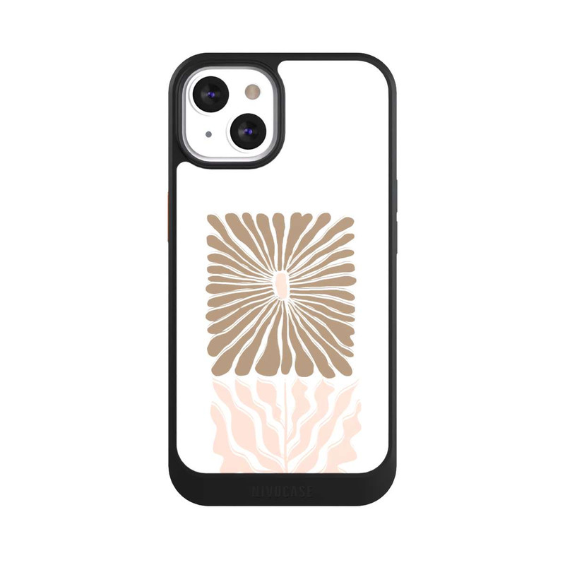 iPhone 13 NIVOcore Eckige Blume Hellbraun
