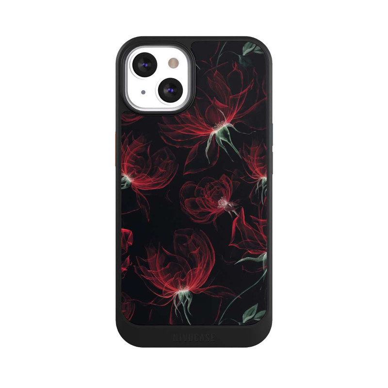 iPhone 13 NIVOcore Tapete mit roten Blumen