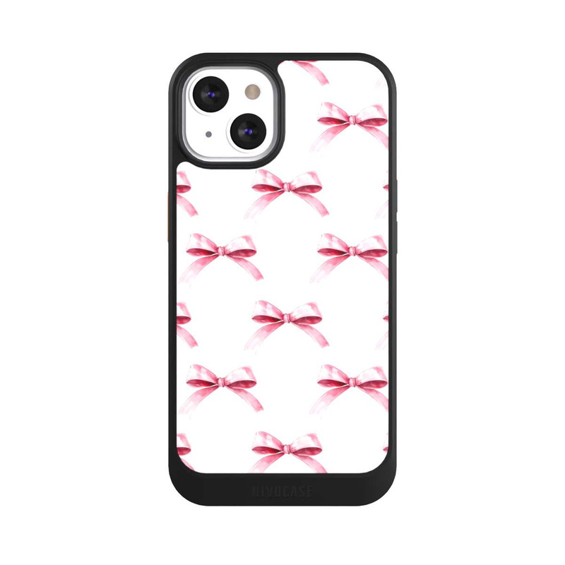 iPhone 13 NIVOcore Pink Bow on White Pattern