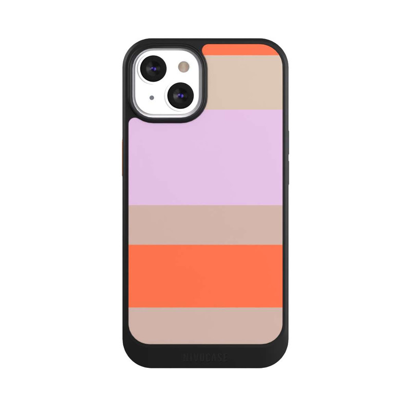 iPhone 13 NIVOcore Moca Lila Orange Stripes