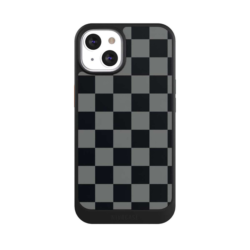 iPhone 13 NIVOcore Checked Pattern Black Grey