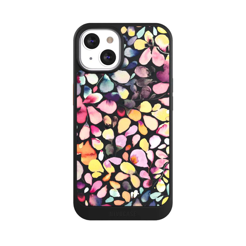 iPhone 13 NIVOcore Eucalyptus Watercolor Leaves Black