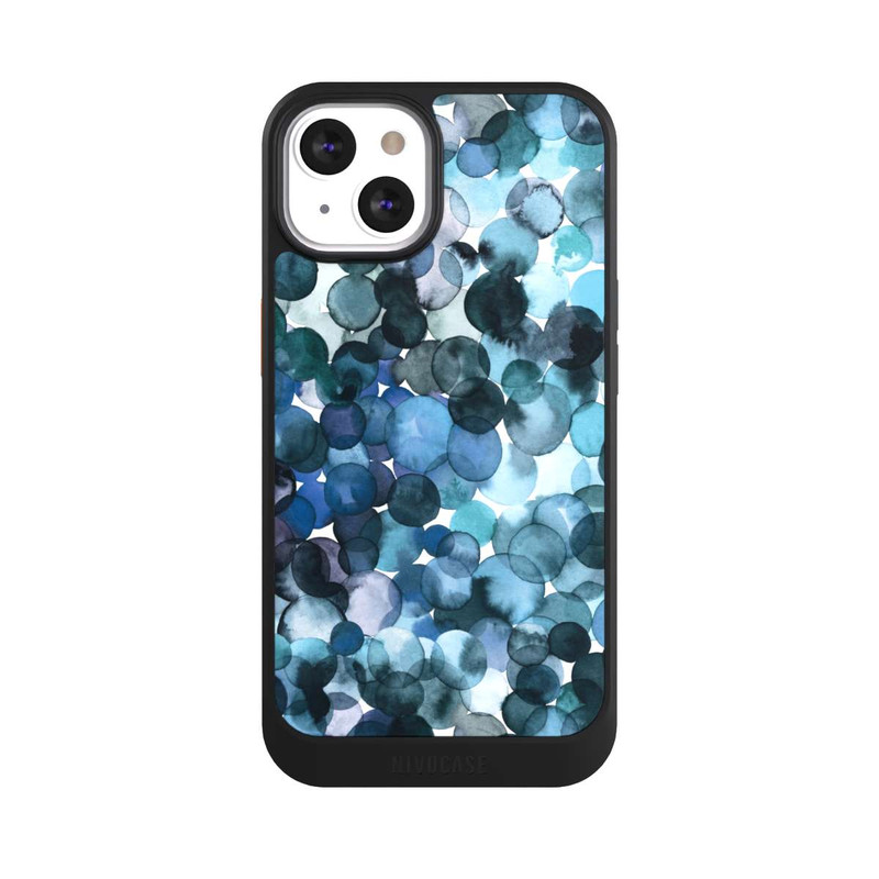 iPhone 13 NIVOcore Watercolor Dots Blue Pattern
