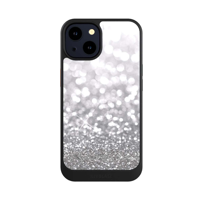 iPhone 14 NIVOcore Pluie de Paillettes Argentées Look