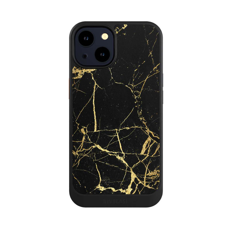 iPhone 14 NIVOcore Marbre Noir et Or