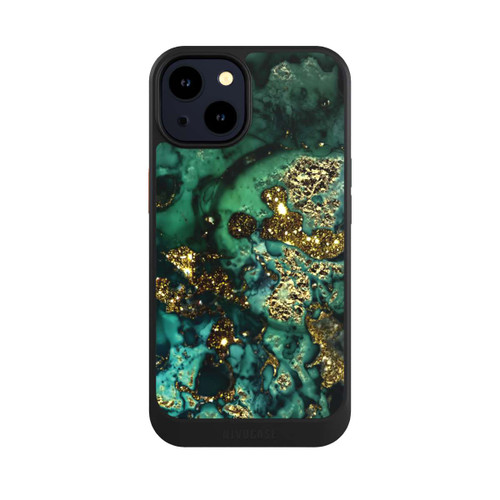 Apple iPhone 14 NIVOcore Cyan Glitzer Marmorlook