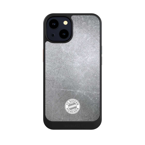 Apple iPhone 14 NIVOcore Classic FCB Logo Small - White on Metal Look