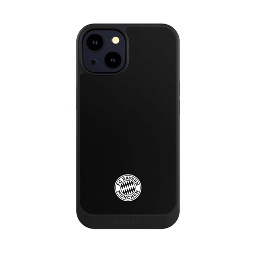 Apple iPhone 14 NIVOcore Klassisches FCB Logo Klein - Weiß auf Schwarz