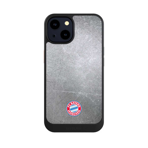 Apple iPhone 14 NIVOcore Logo FCB Classique Petit - Coloré sur Fond Métallique