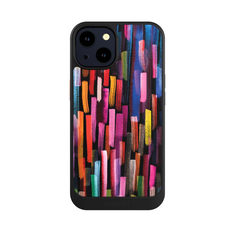 iPhone 14 NIVOcore Bunte Pinselstriche schwarz