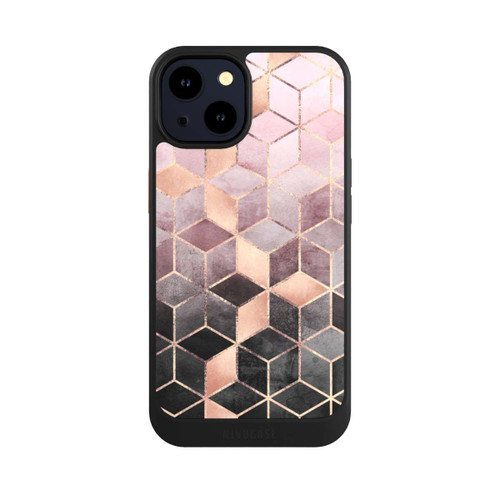 Apple iPhone 14 NIVOcore Pink-grauer Farbverlauf Würfel Druck