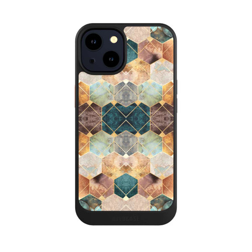 Apple iPhone 14 NIVOcore Naturfarbene Sechsecke und Diamanten