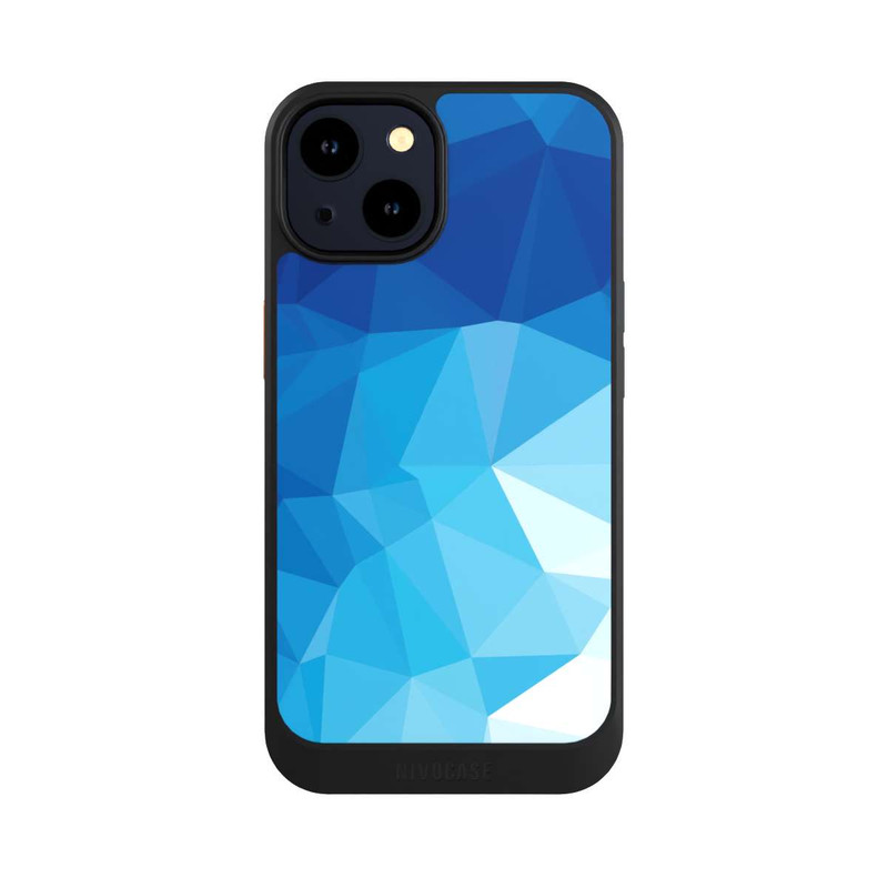 iPhone 14 NIVOcore Mosaïque Polygonale Bleue