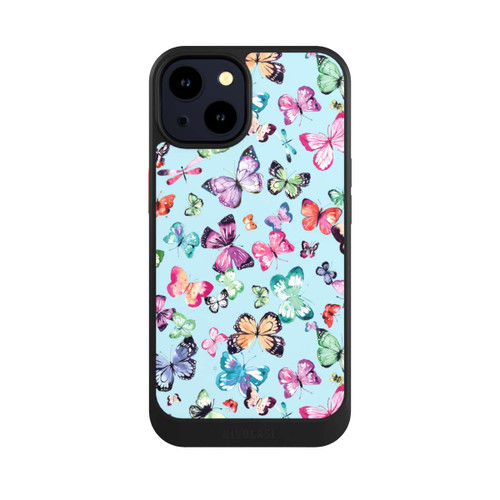 Apple iPhone 14 NIVOcore Schmetterlinge rosa orange blau