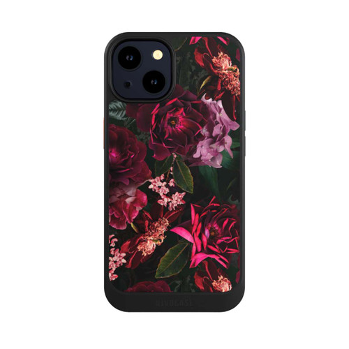 Apple iPhone 14 NIVOcore Dunkelrote und rosa Blüten