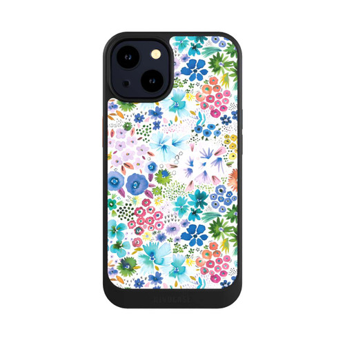 Apple iPhone 14 NIVOcore Kunstvolle kleine Frühlingsblumen blau