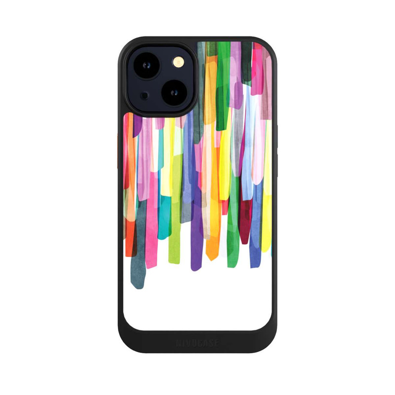 iPhone 14 NIVOcore Bunte Streifen Weißer Hintergrund