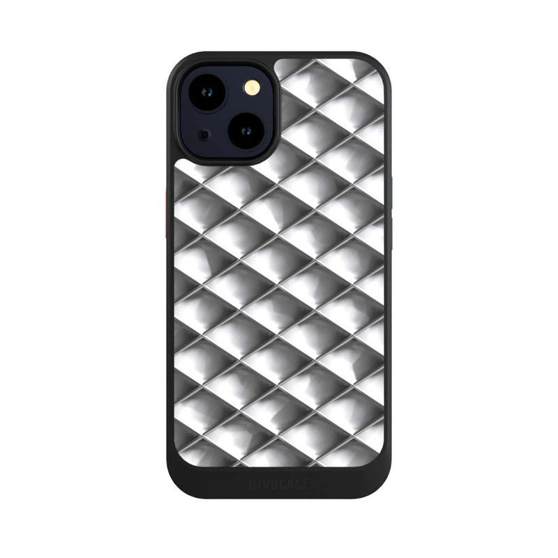 iPhone 14 NIVOcore Glamour Silver Squares
