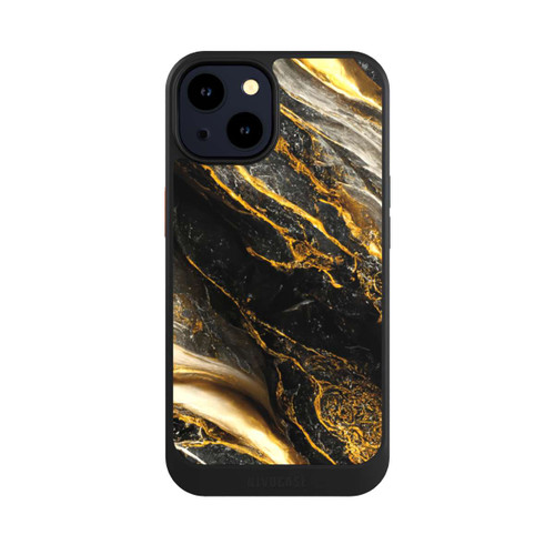 Apple iPhone 14 NIVOcore Schwarze Marmor Goldschichten