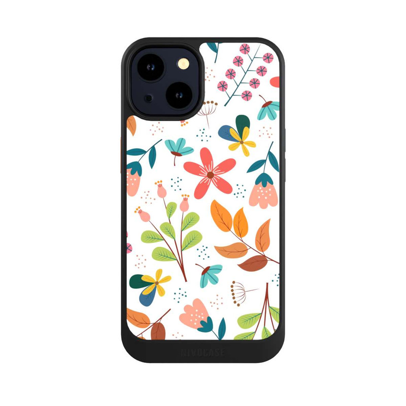 iPhone 14 NIVOcore Fleurs et feuilles blanches