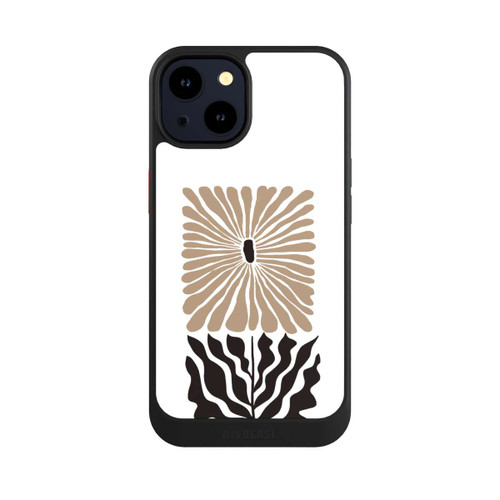 Apple iPhone 14 NIVOcore Eckige Blume Dunkelbraun