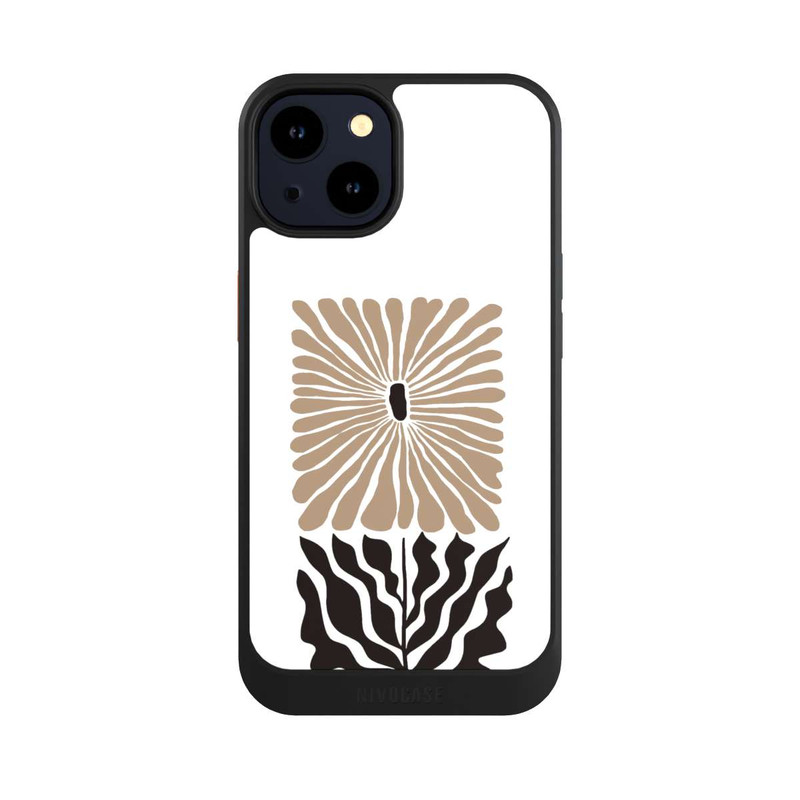 iPhone 14 NIVOcore Fleur Bohème Marron sur Blanc
