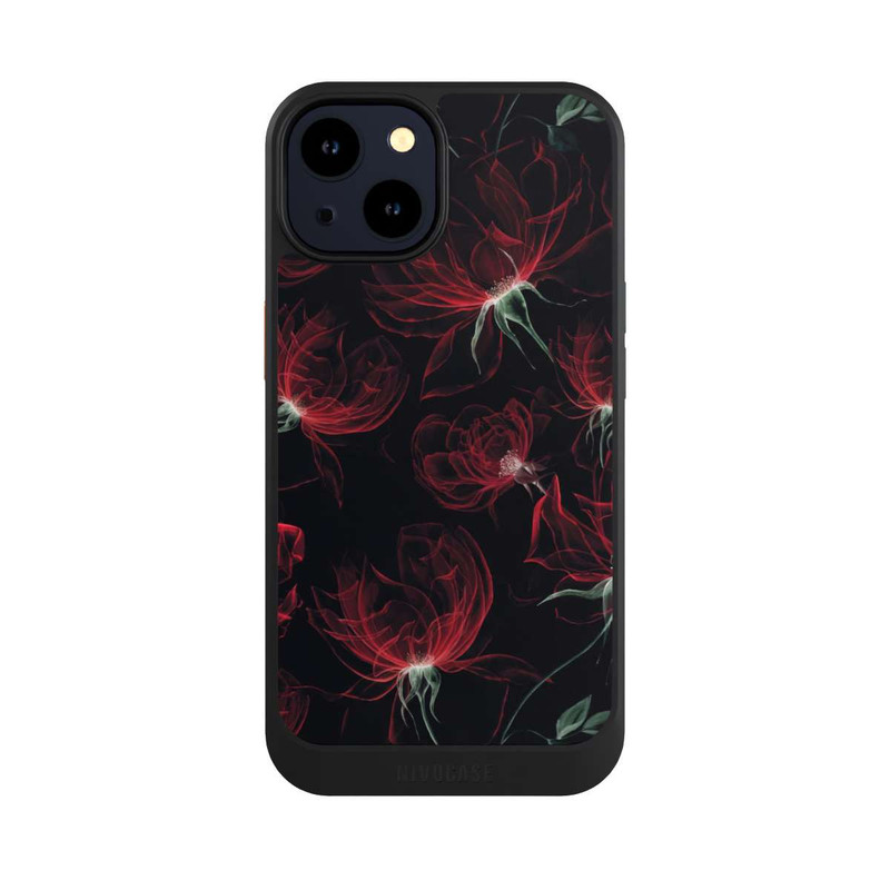 iPhone 14 NIVOcore Tapete mit roten Blumen